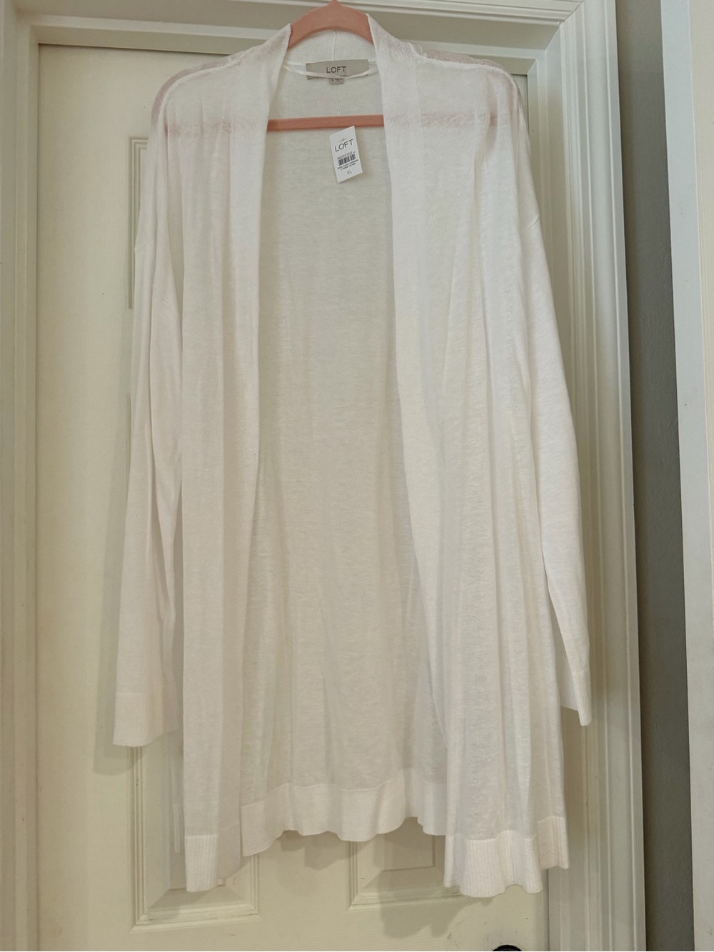 LOFT Cream Open-Front Lightweight Women's Cardigan